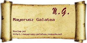 Mayerusz Galatea névjegykártya
